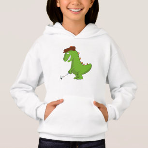 Lustiger T-Rex Dinosaur spielt Golf Hoodie