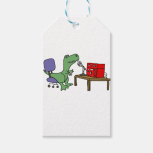 Lustiger T-rex Dinosaurier auf Amateurfunk Geschenkanhänger