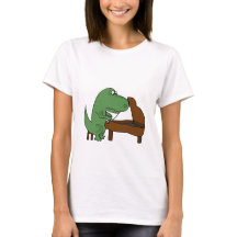 Lustiger T-Rex Dinosaurier, der Klavier spielt