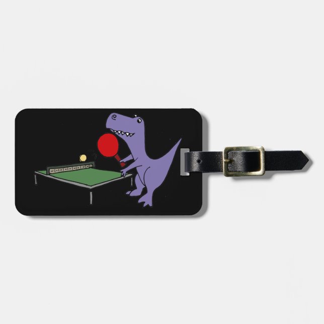 Lustiger T-Rex Dinosaurier, der Klingeln Pong Gepäckanhänger (Vorderseite horizontal)