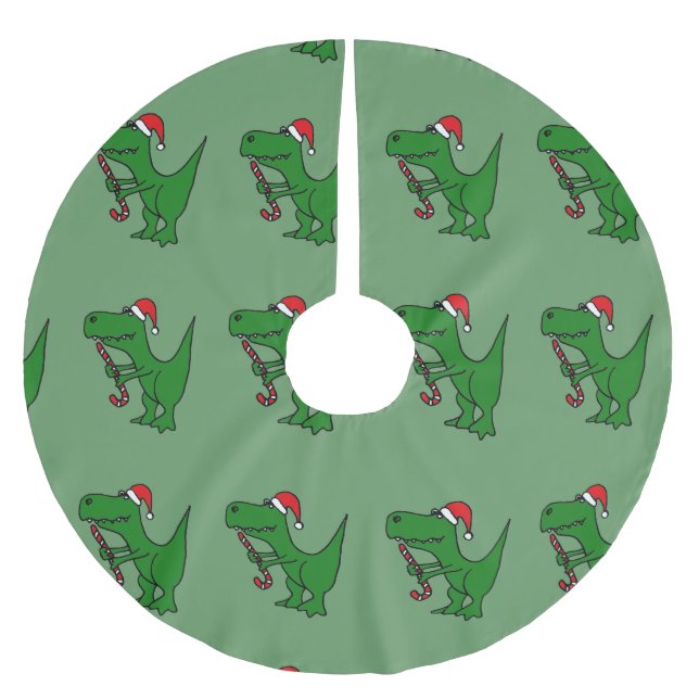 Lustiger T-rex Dinosaurier-Weihnachtsbaum-Rock Polyester Weihnachtsbaumdecke (Vorderseite)