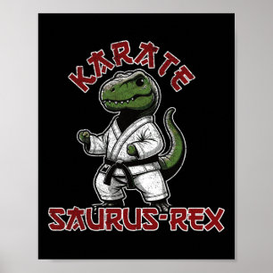Lustiger T-Rex Karate Dino Martial Arts Kinder  Poster