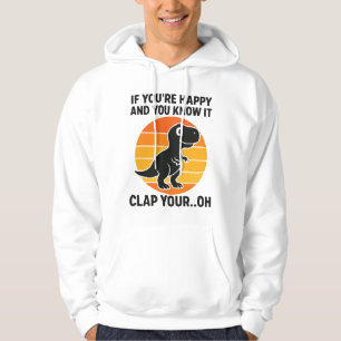 Lustiger T-Rex-Klapper-mit-deinen-oh-retro-Dinosau Hoodie