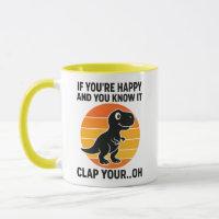 Lustiger T-Rex-Klatsch-Dein-Oh-Retro-Dinosaurier-W