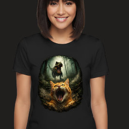 Lustiger T-Rex & schreiende Katze Meme Tri-Blend Shirt