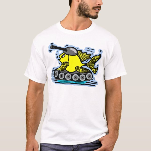 Lustiger T - Shirt des Fisch-Behälters (Vorderseite)