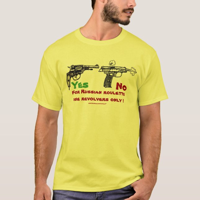 Lustiger T - Shirtentwurf des russischen Roulette T-Shirt (Vorderseite)
