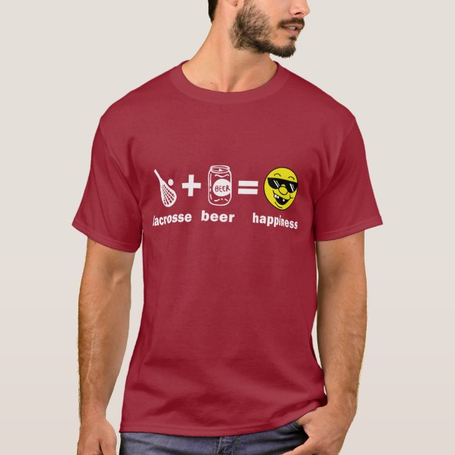 Lustiger T - ShirtLacrosse + Bier = Glück T-Shirt (Vorderseite)