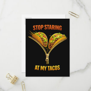 Lustiger Taco-Fan Hör Auf Zu Starren Einladungspostkarte