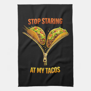 Lustiger Taco-Fan Hör Auf Zu Starren Geschirrtuch