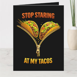 Lustiger Taco-Fan-Hörer Stop Starren Dankeskarte