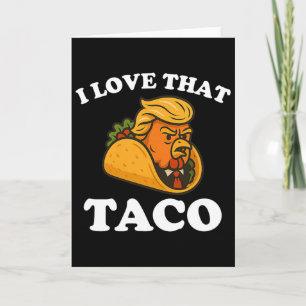 Lustiger Taco-Hühnchen-Taco-Trump kneift immer aus Karte