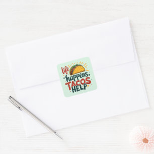 Lustiger Taco-Liebhaber-Festa-Foodie-Humor-Kunst Quadratischer Aufkleber