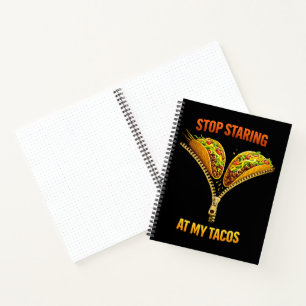 Lustiger Taco-Liebhaber-Halt-starrend Notizbuch