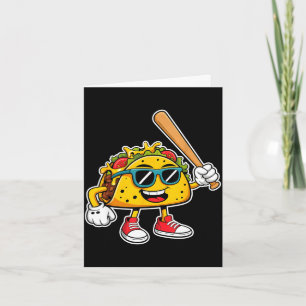 Lustiger Taco spielt Baseball mexikanischer Cinco  Karte
