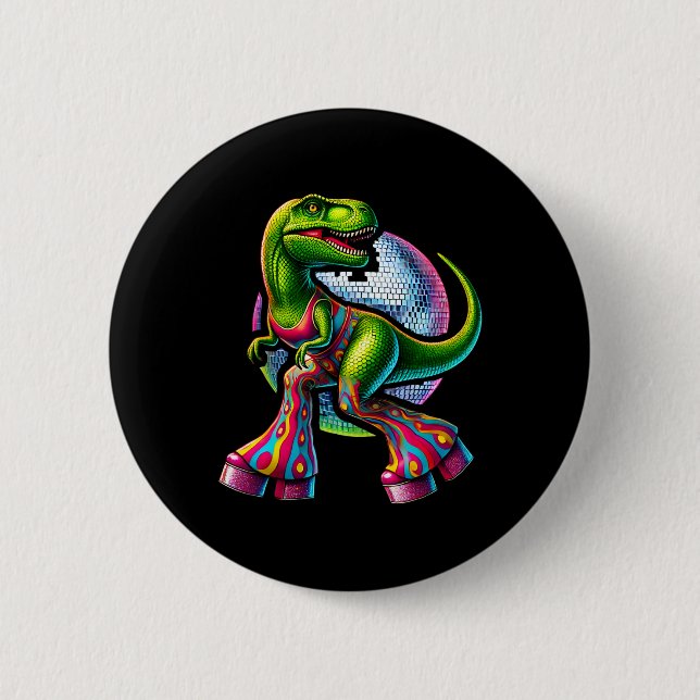 Lustiger tanzender Dinosaurier  Button (Vorderseite)