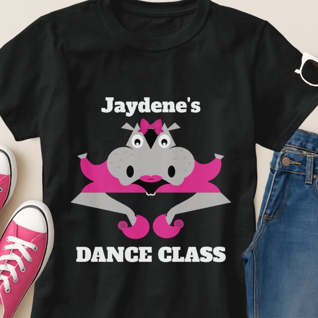 Lustiger tanzender Nilpferd T-Shirt (If you love silly dance vibes, this hippo’s got the moves. Customize it and show off your class.)