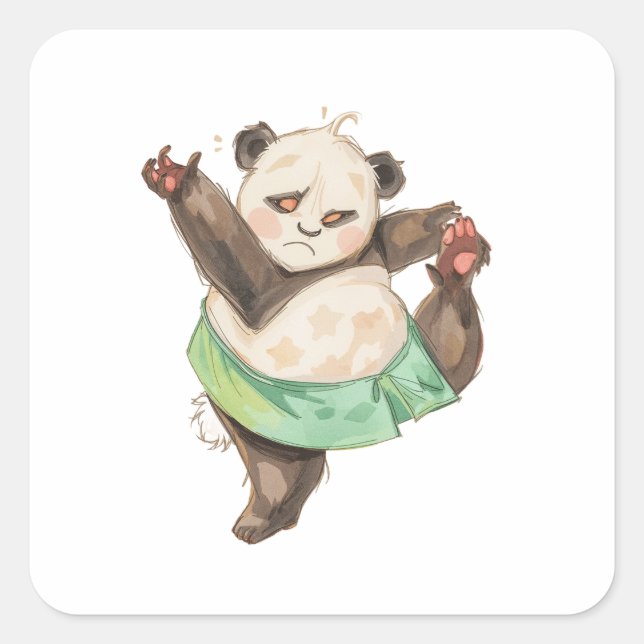 Lustiger Tanzender Panda Aufkleber | Süße Ballet C (Vorderseite)