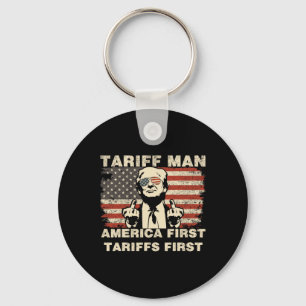 Lustiger Tariff-Mann Trump Zölle Meme America Firs Schlüsselanhänger