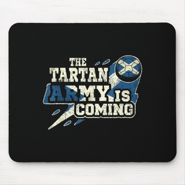 Lustiger Tartan Retro-Schottland Wird Kommen Fußba Mousepad (Vorne)