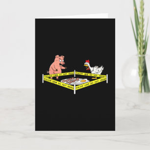 Lustiger Tatort Con Ei Schwein Huhn Essen Dankfest Karte