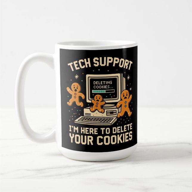 Lustiger Tech-Support löscht Cookies  Kaffeetasse (Links)