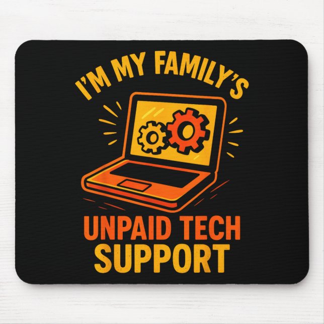Lustiger Tech-Typ Suprt Computer-Geek Nerd Ingenie Mousepad (Vorne)