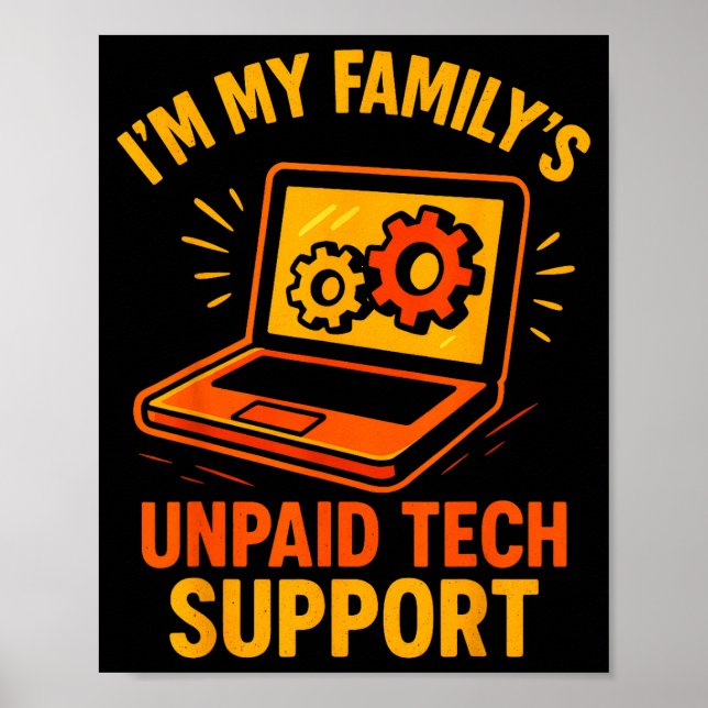 Lustiger Tech-Typ Suprt Computer-Geek Nerd Ingenie Poster (Vorne)
