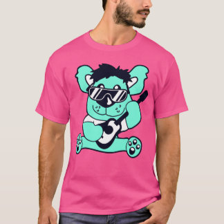 Lustiger Teddybär spielt Gitarre Musik cool T-Shirt