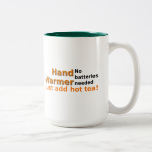 Lustiger Tee-Tassen-Zitat-Handwärmer Zweifarbige Tasse