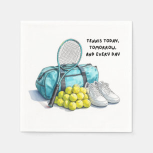 Lustiger Tennisspruch für Tennispielerparty Serviette