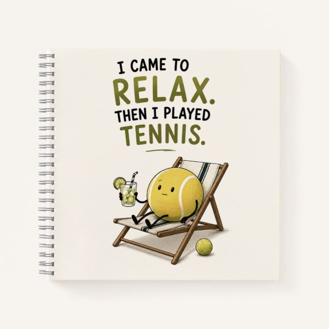 Lustiger Tennisspruch Notizbuch (Vorderseite)