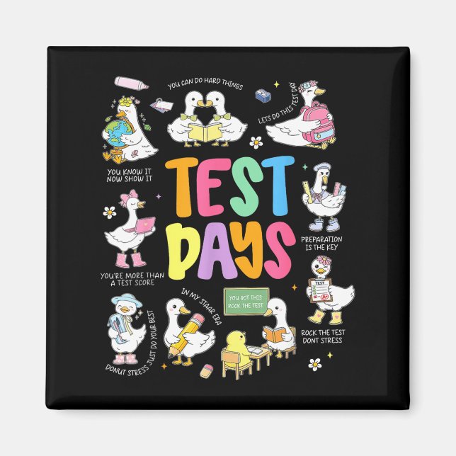 Lustiger Testtag Gans Testtag STAAR Tag Lehrer Magnet (Vorne)