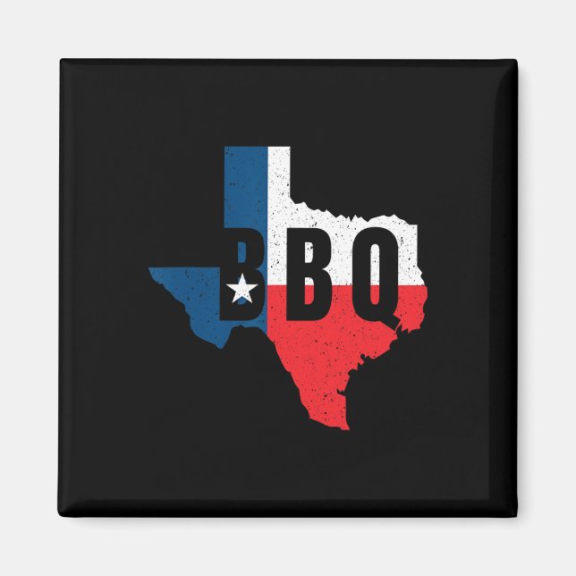 Lustiger Texas-BBQ-Grill- oder Rauchfleisch-Männer Magnet (Vorne)
