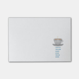 Lustiger Text des Kaffees Post-it Klebezettel