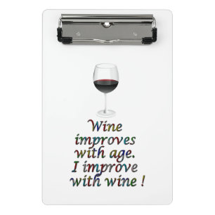 Lustiger Text des Weins Mini Klemmbrett