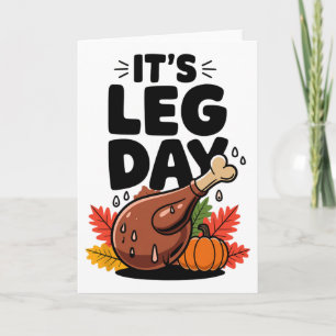 Lustiger Thanksgiving Festlicher Truthahnbein-Tag Karte