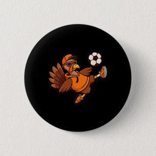 Lustiger Thanksgiving Truthahn Fußball Für Kinder Button