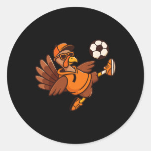 Lustiger Thanksgiving Truthahn Fußball Für Kinder Runder Aufkleber