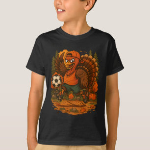 Lustiger Thanksgiving Truthahn Fußballspieler Herb T-Shirt
