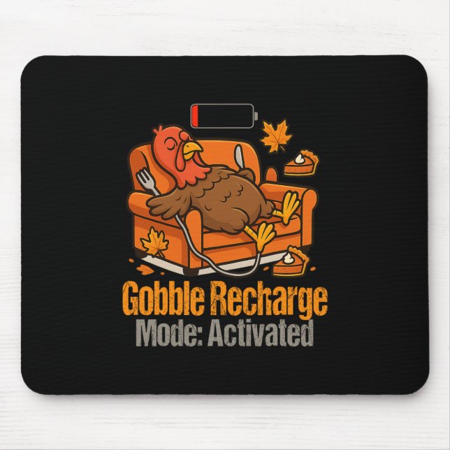Lustiger Thanksgiving Truthahn Gackermodus aktivie Mousepad (Vorne)