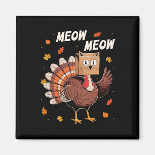 Lustiger Thanksgiving Truthahn Katze Miau Thanksgi Magnet