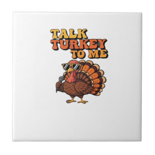 Lustiger Thanksgiving Truthahn Retro 70er  Rede üb Fliese