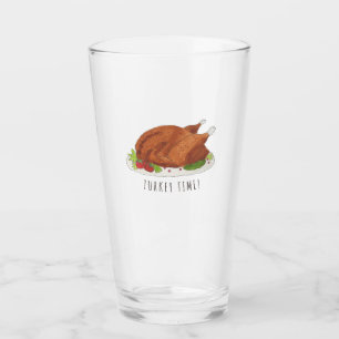 Lustiger Thanksgiving Truthahn Zeit Glas Tasse
