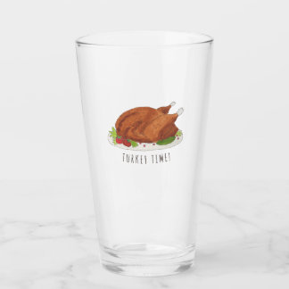 Lustiger Thanksgiving Truthahn Zeit Glas Tasse