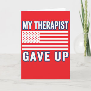 Lustiger Therapeut gab auf, patriotische USA-Flagg Karte