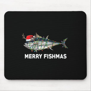 Lustiger Thunfisch Weihnachten Santa Claus Xmas Fi Mousepad