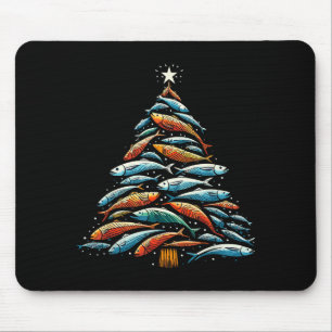 Lustiger Thunfisch Weihnachtsbaum Santa Claus Xmas Mousepad