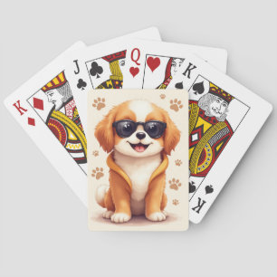 Lustiger Tibetan Spaniel Kawaii Hund Spielkarten