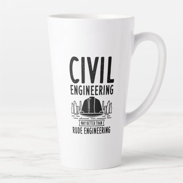Lustiger Tiefbau-Streich Ingenieur Absolvent Milchtasse (Rechts)